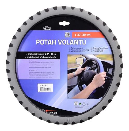 Potah volantu Soft šedý 2