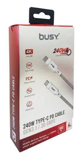 Busy®Datový kabel C /C, 240W bílý (1)
